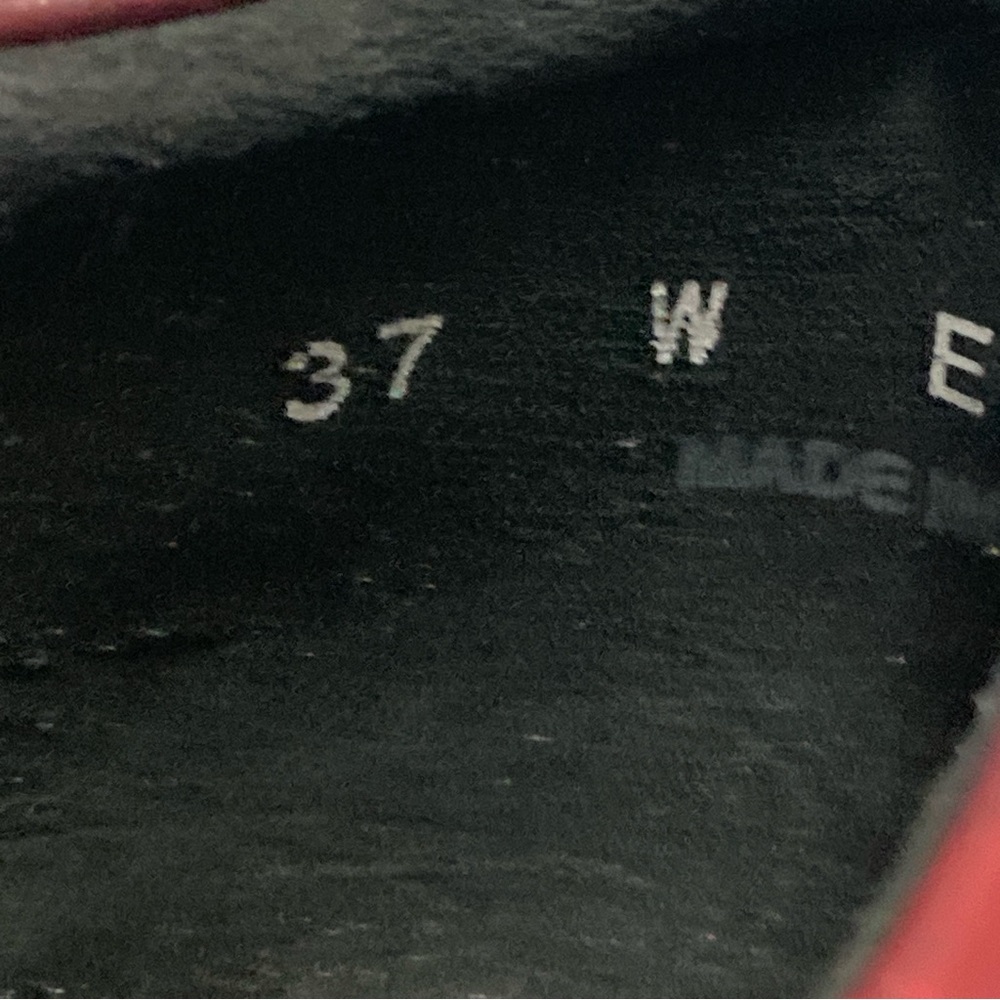 Ziera Shoes Sz EU37 US7 Red Leather Lace Up Comfort Flats All Sorts - Picture 12 of 16